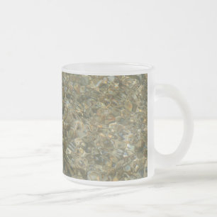 Caneca De Café Vidro Jateado Conchas Sob a Água Ondulante