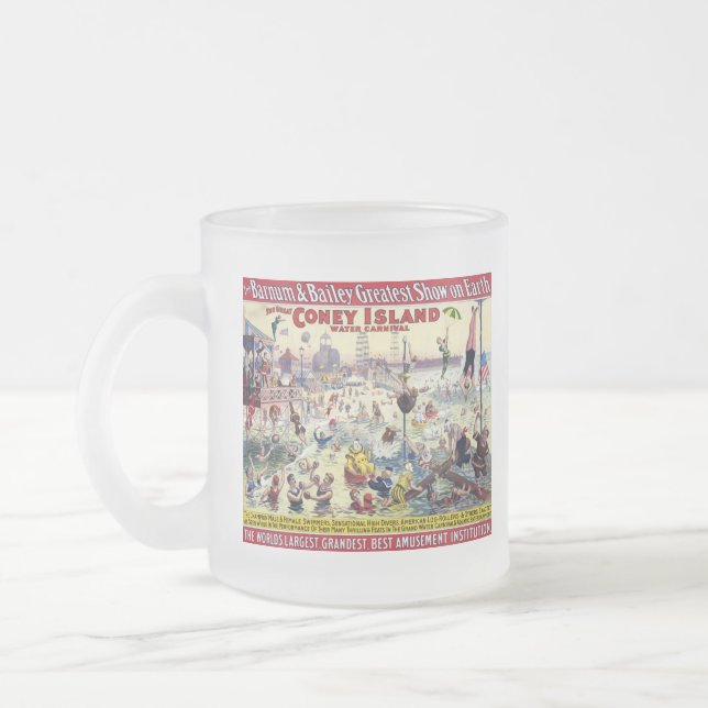 Caneca De Café Vidro Jateado Coney Island Water Carnival, 1898 (Esquerda)