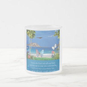 Caneca De Café Vidro Jateado Confiança no Lord proverbs 3:5-6 itens cristãos