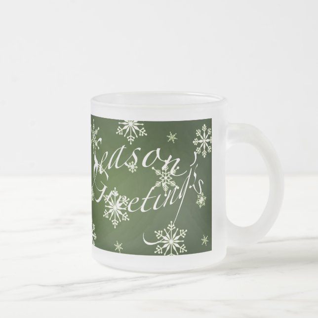 Caneca De Café Vidro Jateado Conjunto de Vidros de Natal Verde da temporada (Direita)