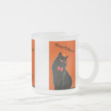 Conjunto Variado de Caneca de Vidro Gato Preto de