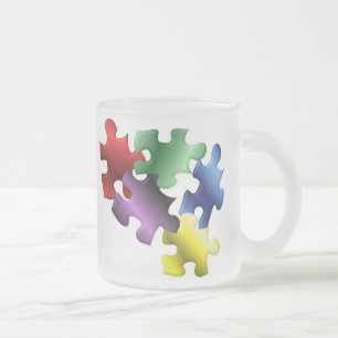 Caneca De Café Vidro Jateado Consciência do autismo