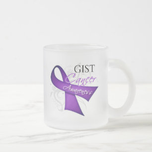 Caneca De Café Vidro Jateado Consciência do cancer da ESSÊNCIA da fita de rol