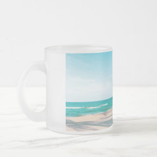 Caneca De Café Vidro Jateado Conselhos de surf no travesseiro decorativo de pra