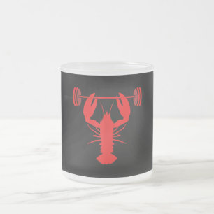 Caneca De Café Vidro Jateado Construtor De Porcos De Lagosta No Ginásio