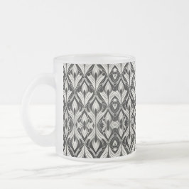 Caneca De Café Vidro Jateado Contraste preto e branco