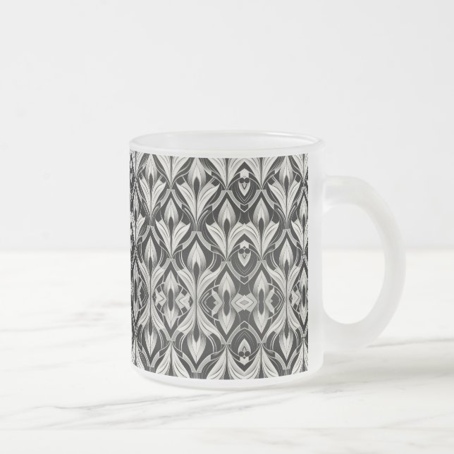 Caneca De Café Vidro Jateado Contraste preto e branco (Direita)