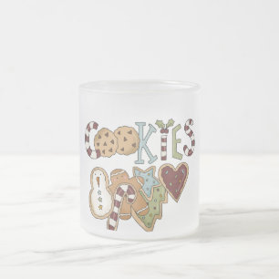 Caneca De Café Vidro Jateado Cookies para Papais noeis e presentes