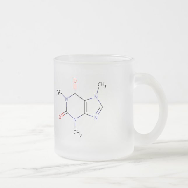 Caneca De Café Vidro Jateado Copo de café da cafeína! (Direita)