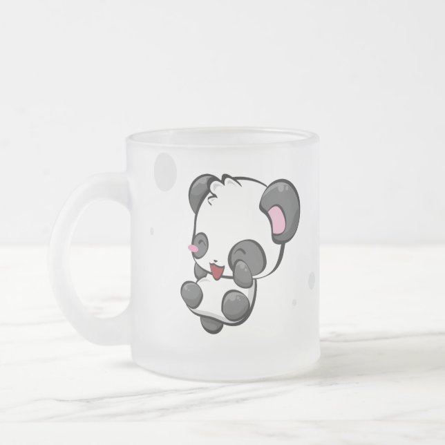 Caneca De Café Vidro Jateado Copo de Pandie (Esquerda)