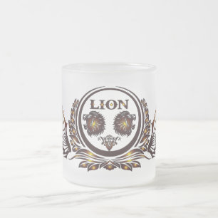 Caneca De Café Vidro Jateado Copo de Vidro LION-Wing