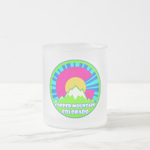 Caneca De Café Vidro Jateado Copper Mtn Colorado neon mounts fosco mug