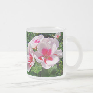 Caneca De Café Vidro Jateado Cor-de-rosa e vermelho Geranium Floral