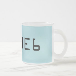 Caneca De Café Vidro Jateado Cor Sólida Pó Azul com Número Hex B0E6