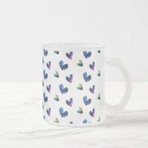 Caneca De Café Vidro Jateado Corações do Espaço