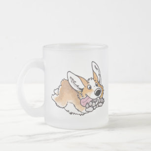 Caneca De Café Vidro Jateado Corgi