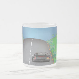 Caneca De Café Vidro Jateado Corrida Retro Arcade dos Anos 80
