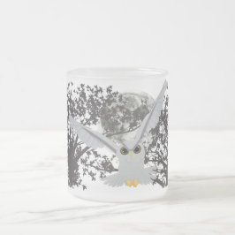 Caneca De Café Vidro Jateado Coruja