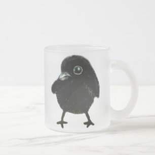 Caneca De Café Vidro Jateado Corvo do bebê