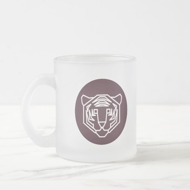 Caneca De Café Vidro Jateado Crachá Tiger Face (Esquerda)
