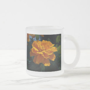 Caneca De Café Vidro Jateado Cravo-de-defunto alaranjado brilhante