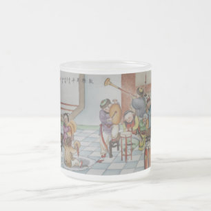 Caneca De Café Vidro Jateado Crianças que jogam instrumentos musicais
