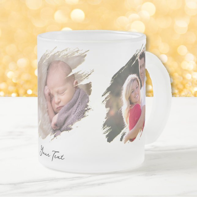 Caneca De Café Vidro Jateado Criar Bebidas Frio Quentes de Texto e Fotografia P (Create Custom Photo and Text Hot Cold Beverages Frosted Glass Coffee Mug)