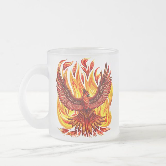 Caneca De Café Vidro Jateado Criatura mitológica fênix (Esquerda)