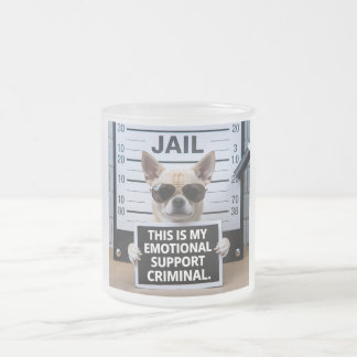 Caneca De Café Vidro Jateado Criminoso de apoio emocional