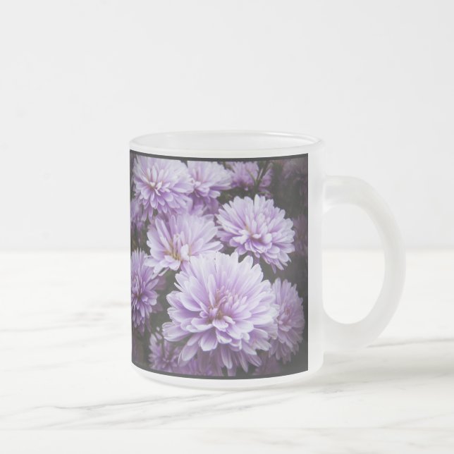 Caneca De Café Vidro Jateado Crisântemo de Perigo Roxo (Direita)