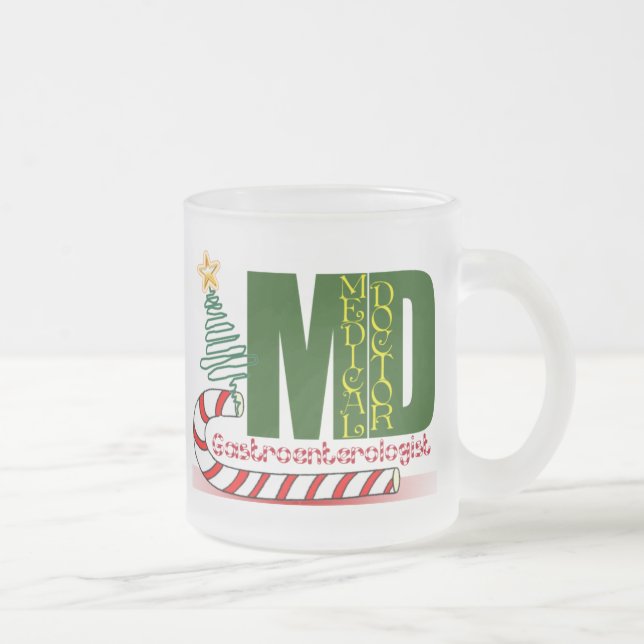 CANECA DE CAFÉ VIDRO JATEADO CRISTMAS GASTROENTEROLOGISTA (Direita)