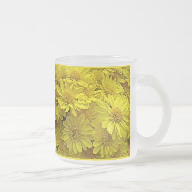 Caneca De Café Vidro Jateado Crolisântemos Amarelo sunshine (Direita)