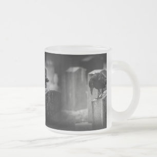 Caneca De Café Vidro Jateado Crow do Cemitério de Queda