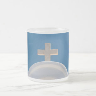 Caneca De Café Vidro Jateado Cruz grega