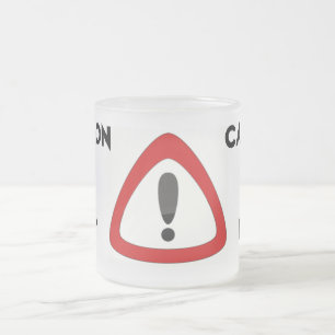 Caneca De Café Vidro Jateado CUIDADO EU ESTOU QUENTE Caneca de Vidro Fosco