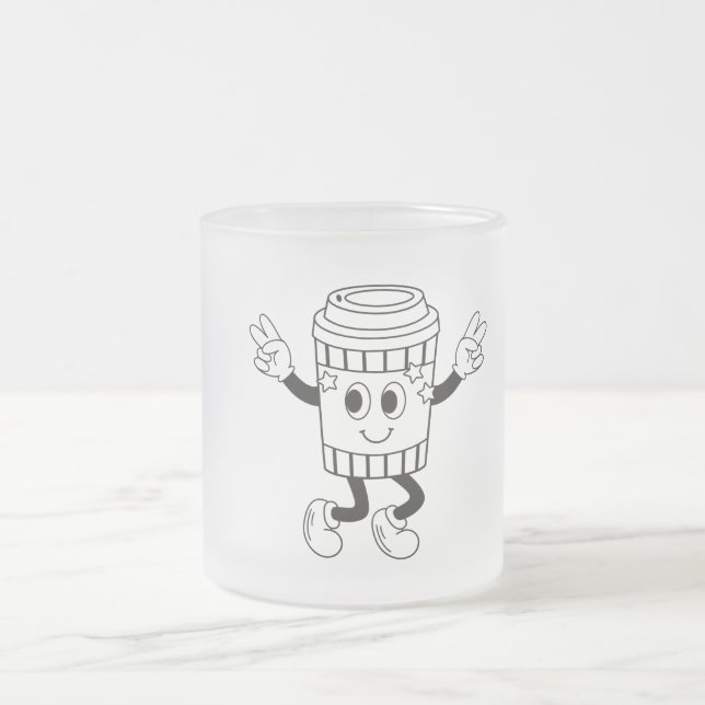 CANECA DE CAFÉ VIDRO JATEADO CUP ROLLIN (Centro)