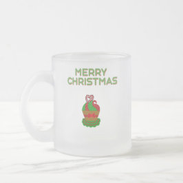Caneca De Café Vidro Jateado Cupcake de Natal - Tampão de vidro de Fosco pequen