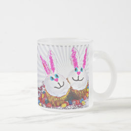Caneca De Café Vidro Jateado Cupcakes do Bunny da Páscoa pop