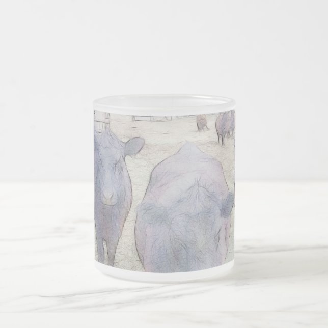 Caneca De Café Vidro Jateado Curioso Jovem Ângus Negro (Centro)