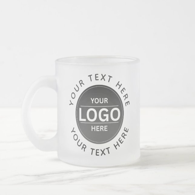 Caneca De Café Vidro Jateado Custom Business Brand Logo (Esquerda)