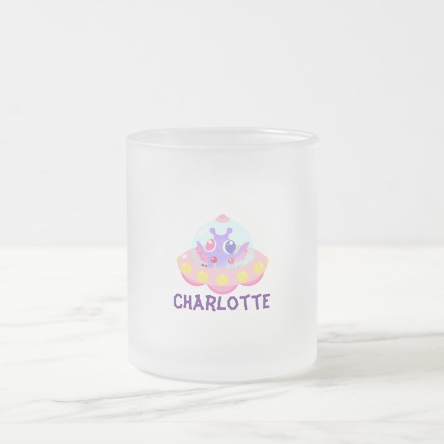 Caneca De Café Vidro Jateado Cute Kids UFO kawaii (Centro)