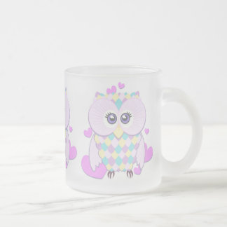 Caneca De Café Vidro Jateado Cute Owl