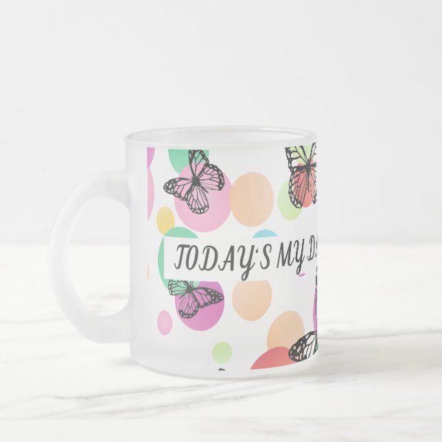 Caneca De Café Vidro Jateado Dance butterflies Garden (Esquerda)