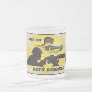 Caneca De Café Vidro Jateado Dê-lhes ambos os barris de combate, esforços de 