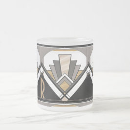 Caneca De Café Vidro Jateado Delícia Art Déco Padrão Personalizado Inicial