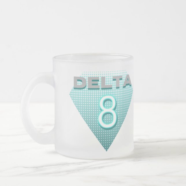Caneca De Café Vidro Jateado Delta 8 (Esquerda)