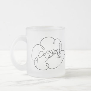 Caneca De Café Vidro Jateado Dentro de PASSÃO - Nuvem Negra