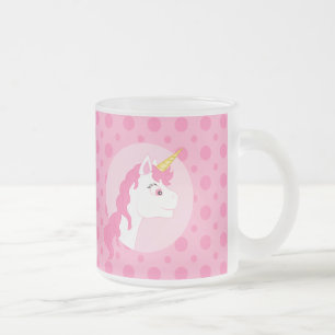Caneca De Café Vidro Jateado Desenhos animados do unicórnio