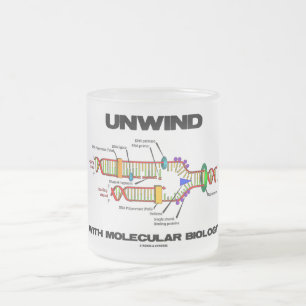 Caneca De Café Vidro Jateado Desenrole com biologia molecular (a réplica do