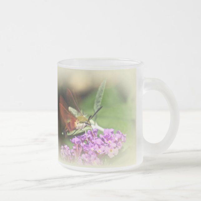 Caneca De Café Vidro Jateado Desentendendo Hawk Moth - Hemaris thysbe (Direita)